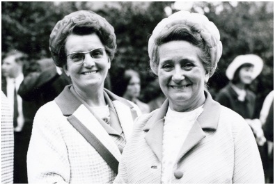 Black and white photo of two ladies